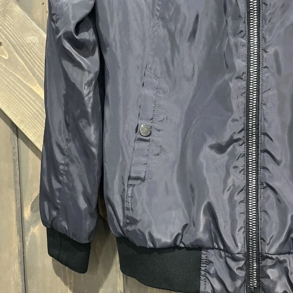 Michael Michael Kors Woman's Bomber Jacket Wind‎ Gray Black Size S